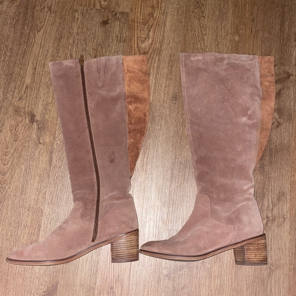 Long tall sally suede wide calf boots
